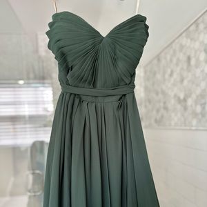 Jenny Yoo Emmie Luxe Chiffon Dress in Forrest
